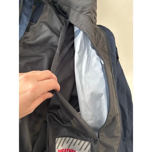 Eddie Bauer sz M mens weatheredge rain jacket river blue/grey outdoors gorpcore - Picture 12 of 13